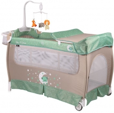 Дитячий манеж Lorelli Sleep'N'Dream Rocker baldachin green-beige moon bear